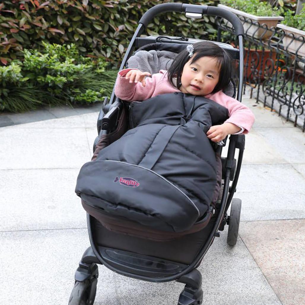 German Designed Universal Stroller Bunting Bag, 5 Way Zippers Style for Baby Easy In & Out of Water Repellent Blanket, Height/Temperature Adjustable Anti-Kick Winter Sleeping Bag