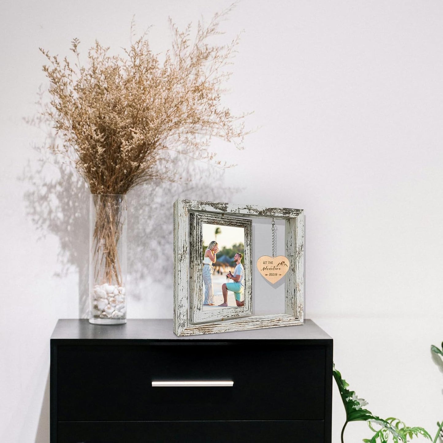 Let the Adventure Begin - He Asked She Said Yes Picture Frame Engagement Gifts for Couples Newly Engaged Gifts Fiance Women Her (Dis Two 6x4)