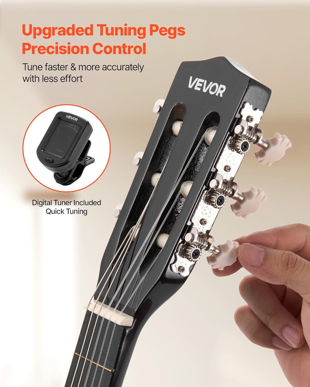 VEVOR Acoustic Guitar, Classical Guitar Starter Kit for Beginners, with Nylon Strings, Basswood Guitar, for Kids Adults Girls Boys Students