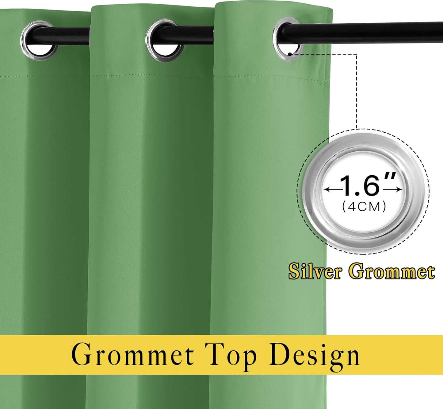 NICETOWN Blackout Draperies Curtains Panels - Window Treatment Thermal Insulated Solid Grommet Blackout Curtains/Panels/Drapes for Bedroom (Forest Green, Set of 2, 66 by 72 Inch)