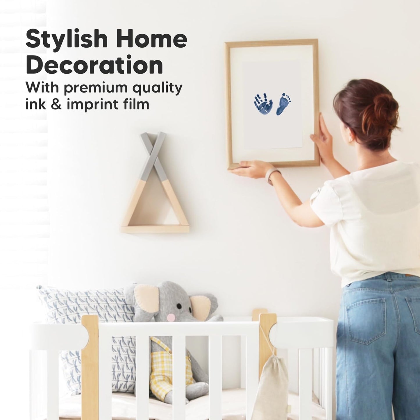 4-Pack Inkless Baby Hand and Footprint Kit - Mess Free Ink Pad for Newborn Keepsake, Dog Nose & Paw Print Kit, Clean Touch Ink Pad for Baby Hand & Footprints, Ideal New Mom Gifts (Navy)