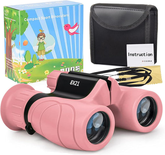 Binoculars for Kids,Compact Kids Binoculars 8x21 High-Resolution for Bird Watching, Camping, Exploration, Hiking, Hunting, Sports Events and Safari Park Gifts for 3-12 Year Boys Girls