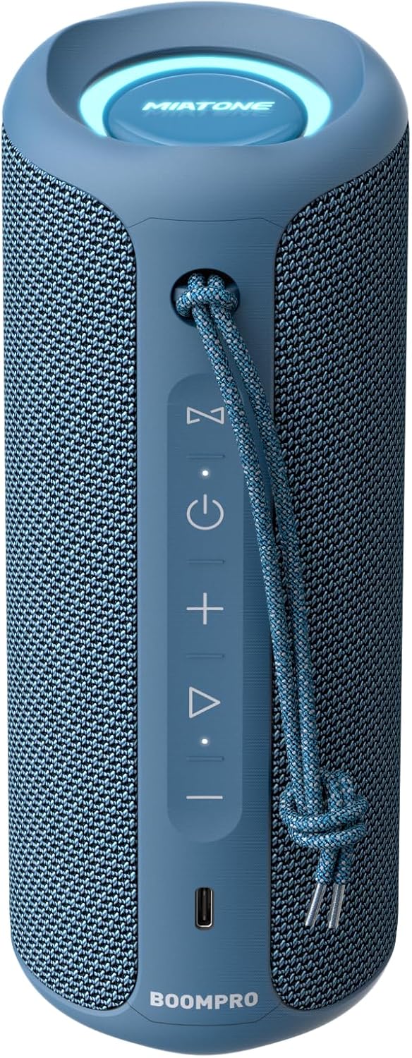 MIATONE Portable Bluetooth Speakers 36W Stereo Sound Bass Boost, 24H Playtime, Bluetooth 5.3 TWS Pairing Father Boy Friend Gifts for him (Blue)