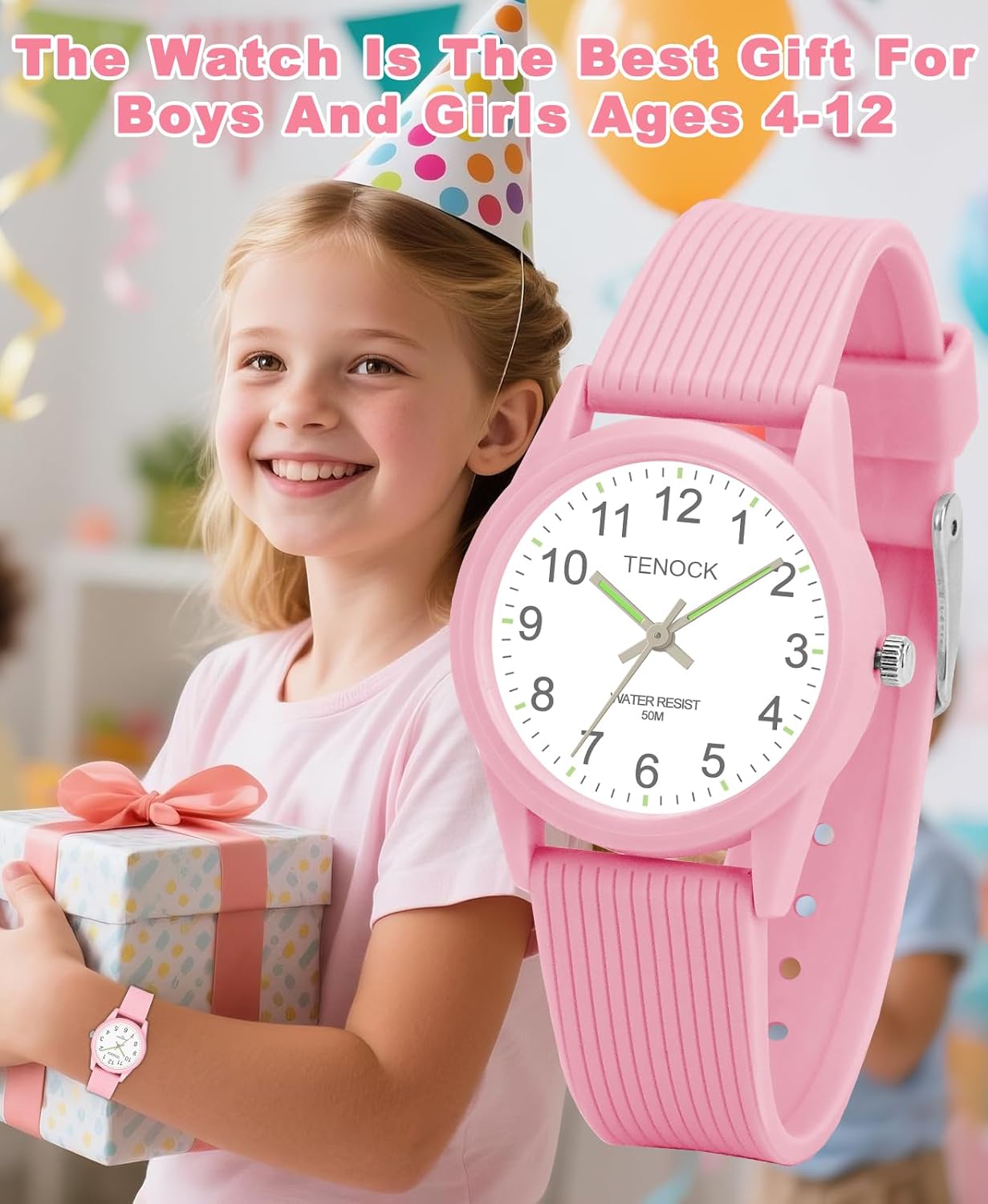 Kids Analog Watches for Girls Boys Watches with Soft Band Learning Time 50M Waterproof Children Watch Easy to Read for Ages 4-12 Kids Gift