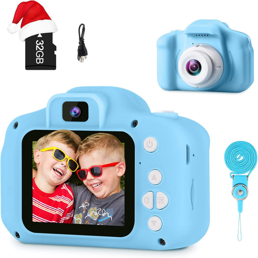 GKTZ Toys for Girls Age 3-8, Kids Camera Digital Video Toddler Camera Children Camcorder Birthday Gifts for 3 4 5 6 7 8 Year Old Girls with 32GB SD Card