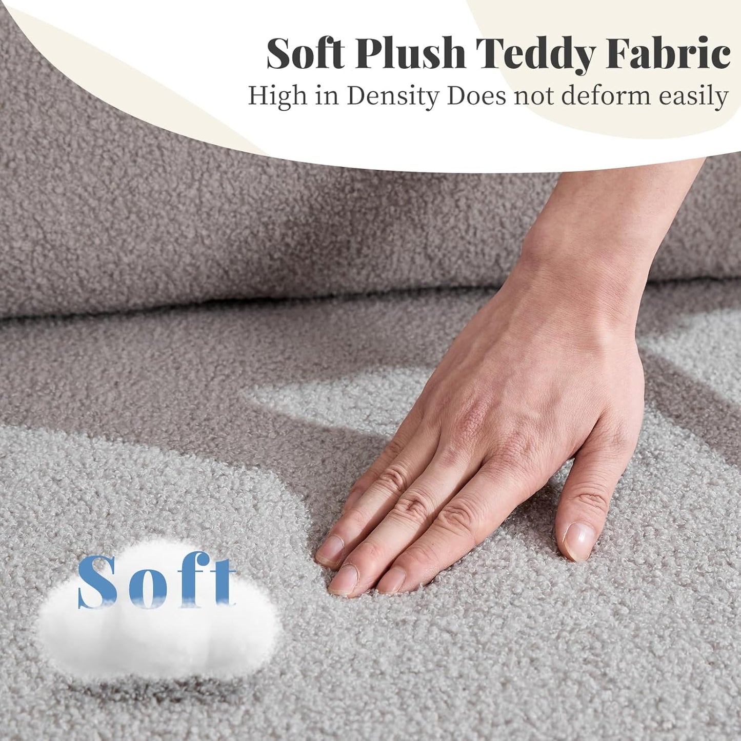 Nursery Rocking Chair, Teddy Upholstered Glider Rocker Modern Accent Chair Padded Seat with High Backrest,Comfy Side Chair for Nursery,Living Room Bedroom Offices, Gray