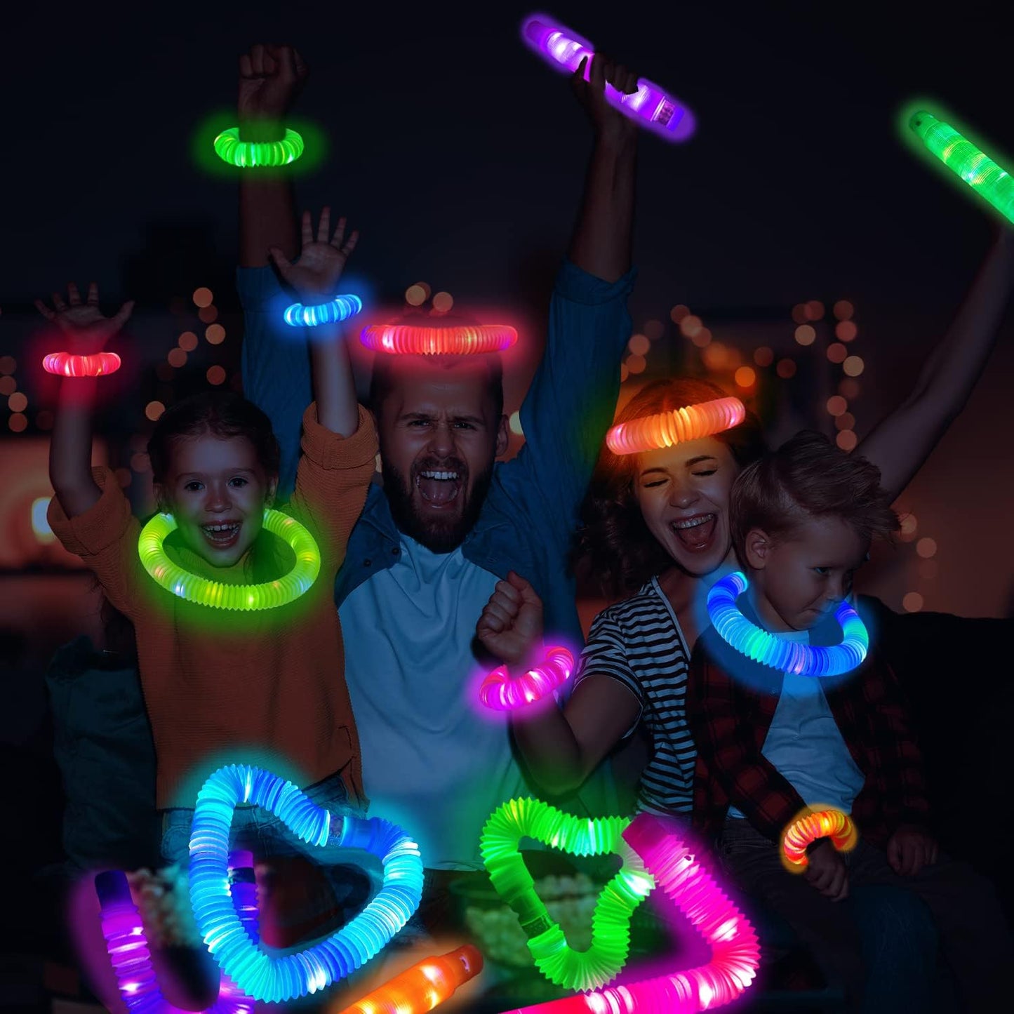 Glow Sticks Party Favors for Kids 12 PCS-Glow in Dark Party Supplies for Toddlers Halloween, Light Up Necklace Bracelet Accessories for Boys Girls, Neon Decorations for Birthday Dance Camp Care