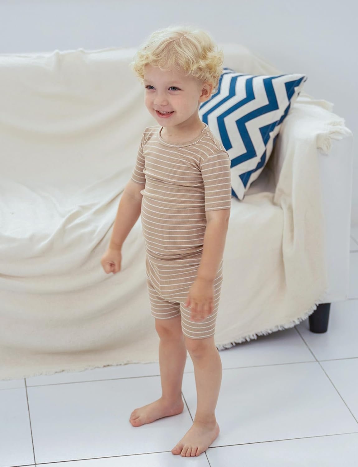 AVAUMA Stripe Pattern Baby Boys Girls Pajama Set Kids Toddler Snug fit Ribbed Sleepwear pjs for Daily Life Style