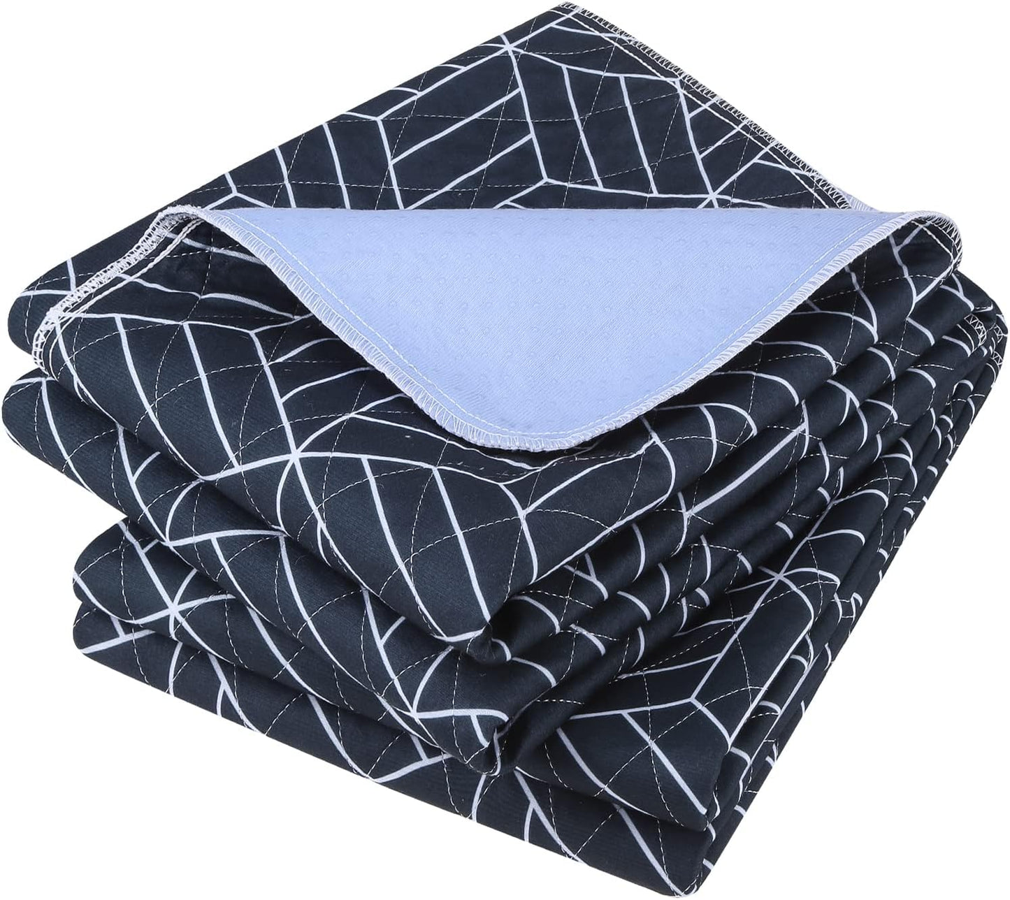 OUTCREATOR® Washable Bed Pads 34" x 76" (Pack of 2), Incontinence Mattress Protector, Anti-Slip Waterproof Underpads for Adults Kids Elderly Pets, Absorbency & Reusable Bedwetting Pads (Navy Blue)