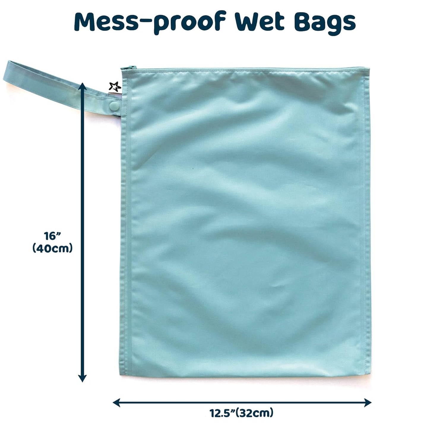 Tiny Twinkle Mess proof Waterproof Wet Dry Bag,2pk Reusable Wet Bags for Swimsuits&Baby Clothes,Leakproof Wet Bag,Waterproof Bag for Travel&Diaper bag,Wet Bags for Baby (Slate, Olive)
