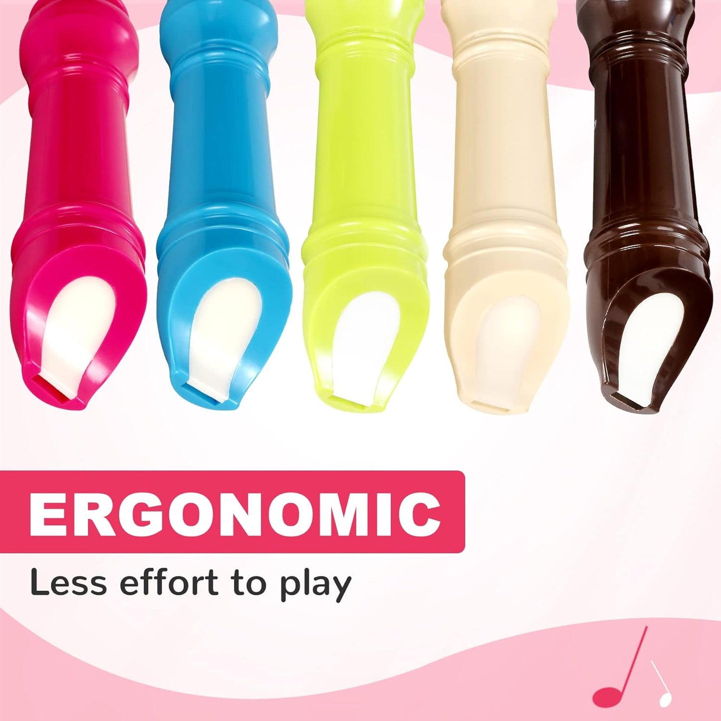 CONJURER 5Pc Soprano Recorder Instrument for Kids Student - German Fingering 8 Hole Flute ABS Descant Recorders for Beginners with Cleaning Rod and Bag for Kids over 3 Years Old