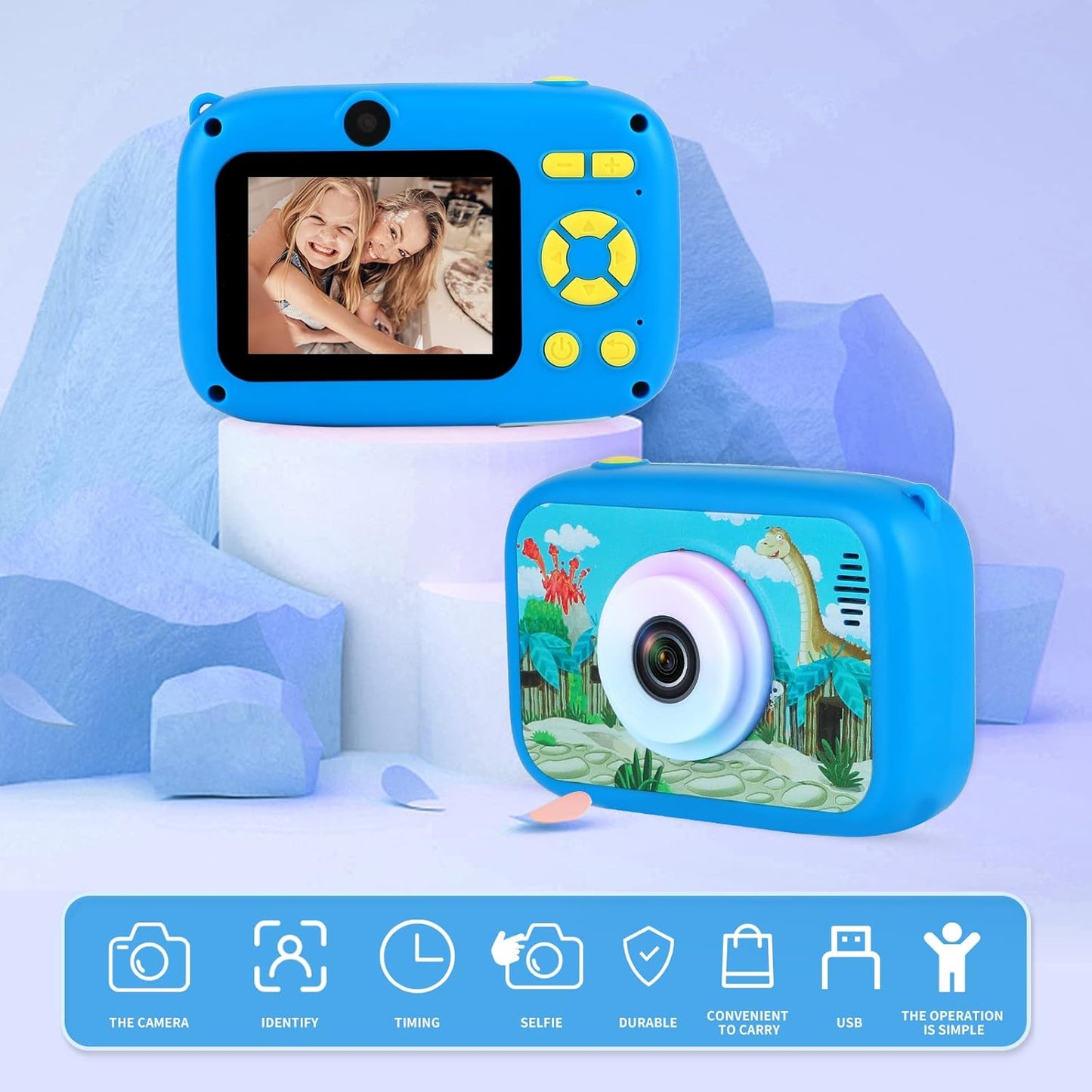 SUZIYO Camera for Kids with Tripod, Digital Video Camcorder 1080P 2.4 Inch HD,Best Birthday Christmas Electronic Toys Gifts for Childen Age 3 4 5 6 7 8 9 Years Old Boys with 32G SD Card, Blue