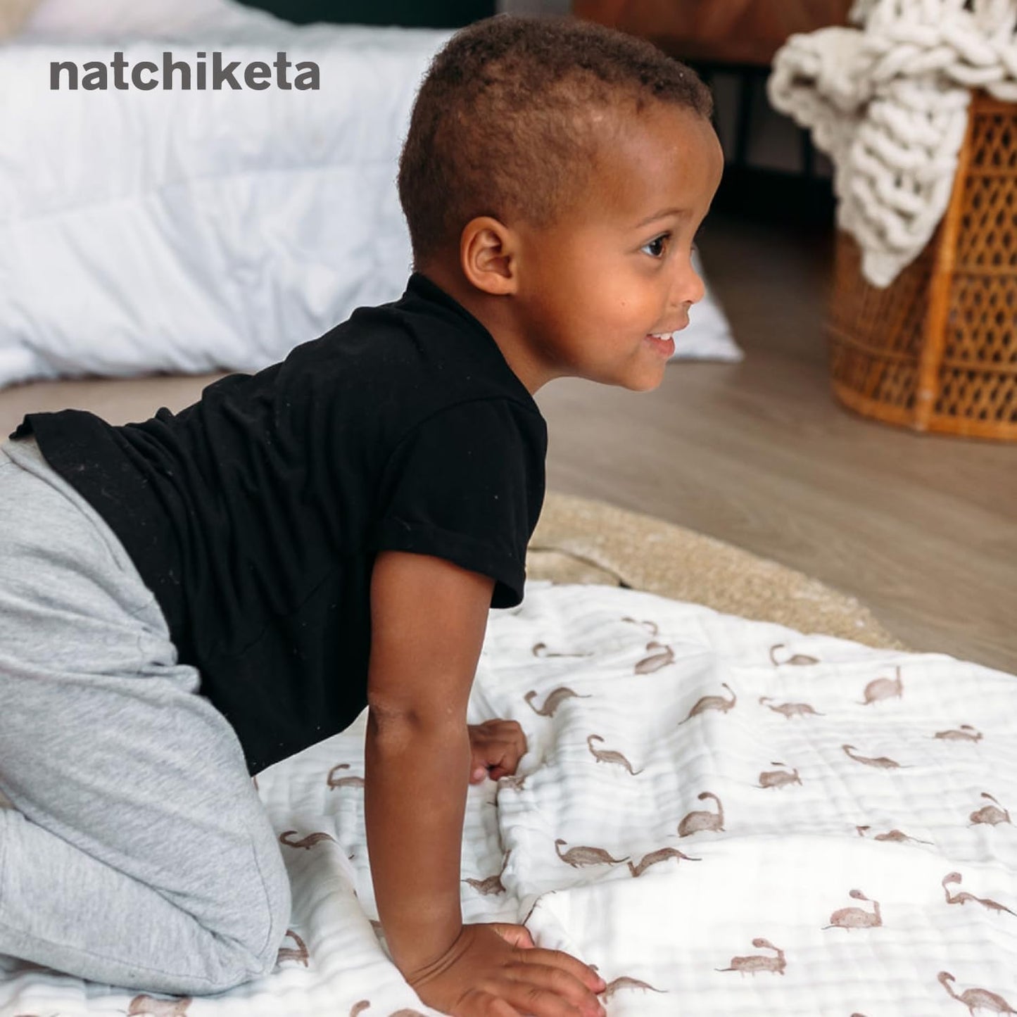 Organic Cotton Muslin Baby Blanket for Boys and Girls - Luxurious Soft Toddler Quilt for Swaddling - Gender Neutral Blankets Makes a Great Neutral Floral