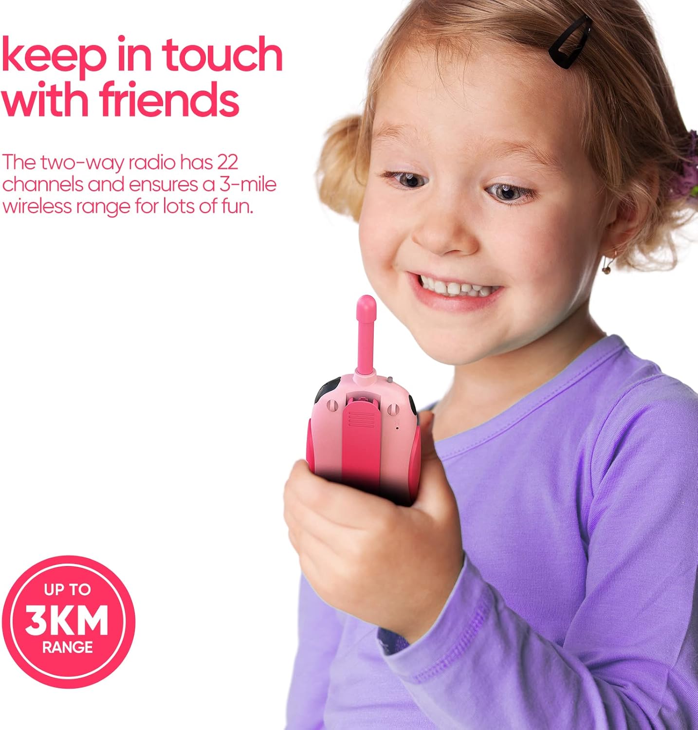 Walkie Talkies for Kids Rechargeable Toys for Ages 3-12 Boys Girls, 22 Channels 2 Way Radio Toy Christmas Birthday Gifts for Girls Boys Ages 3-12 Camping Hiking Outdoor Easter Basket Stuffers