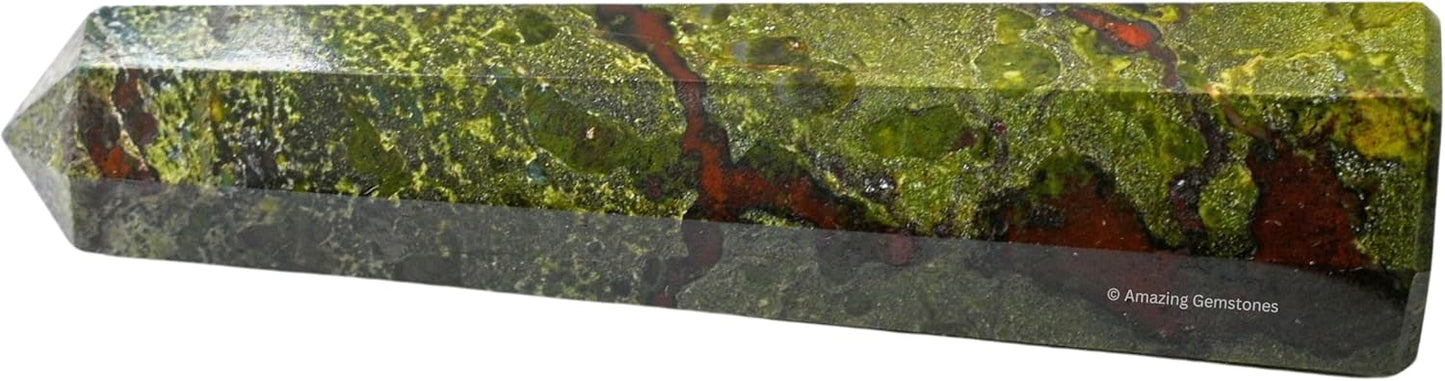 Amazing Gemstone Dragon Bloodstone Crystal Towers - Natural Healing Crystal Point Obelisk for Reiki Healing and Crystal Grid (3 Inch)