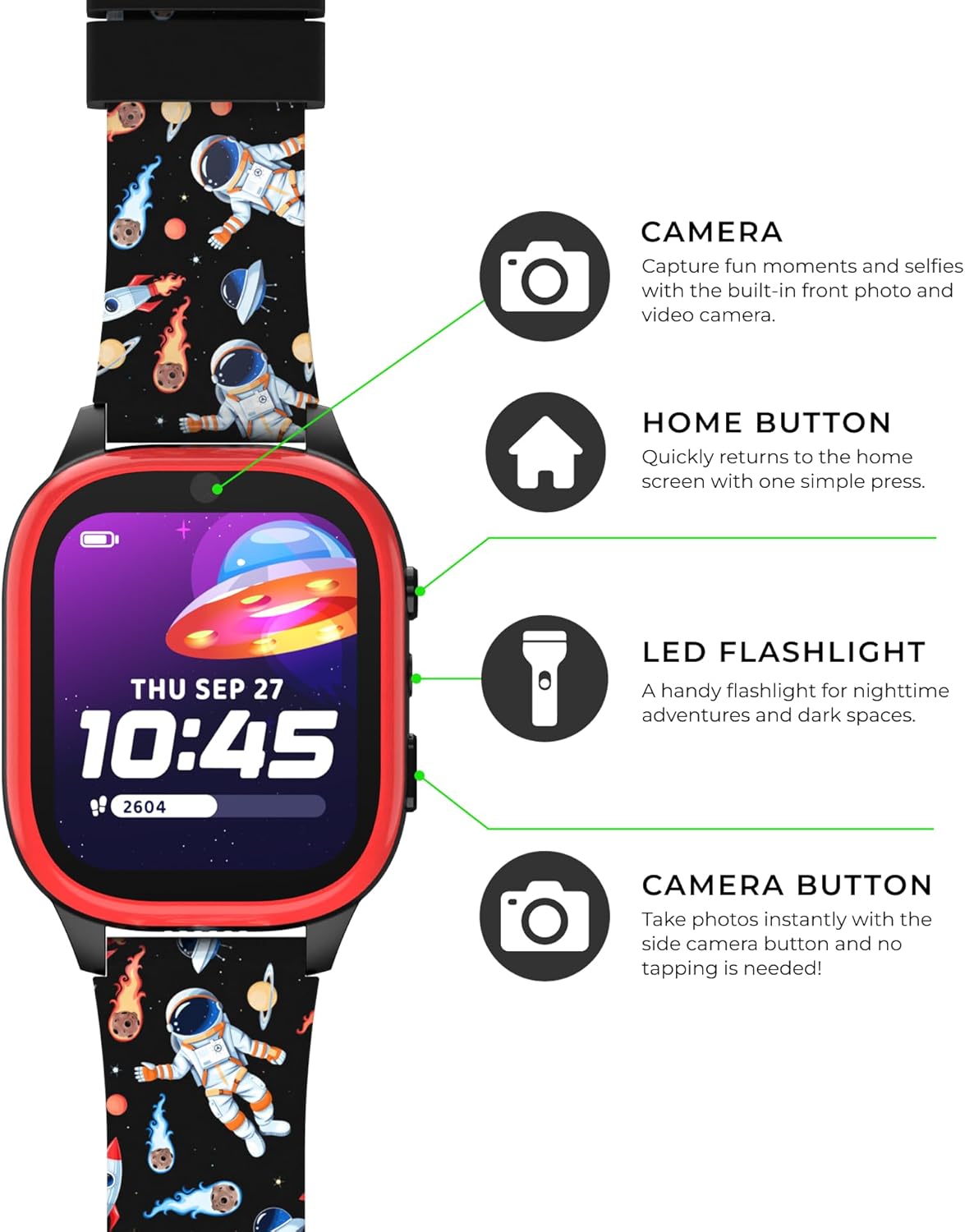 PlayZoom 4 Kids Smartwatch, Educational Tech Toy – 25+ Games, Selfie Camera, Audiobooks, Step Tracker, Water‑Resistant, Parental Controls, Long Battery, Ages 4‑12