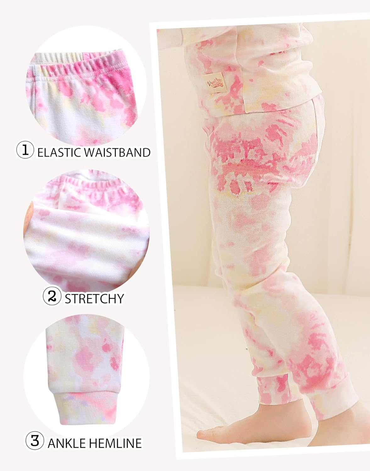 VAENAIT BABY 12M-12Y Toddler Kids Boys Girls 100% Cotton Marbling Tiedye Sung Fit Sleepwear Pajamas 2pcs Pjs Set