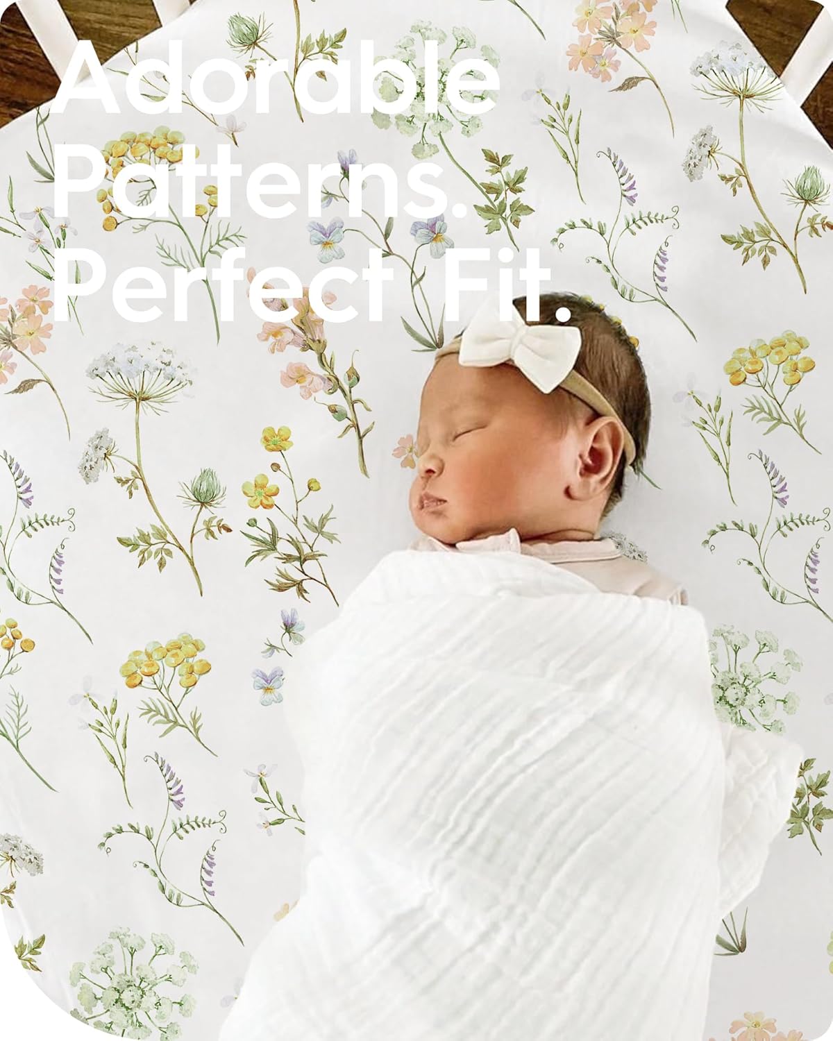 Crib Sheets for Boy Girl, Premium Soft Butterfly Crib Mattress Fitted Sheet, Ultra Breathable Baby Sheets, Super Stretchy Baby Bed Sheets 28''x52''x9'' Extra Deep Pocket, 2 Pack