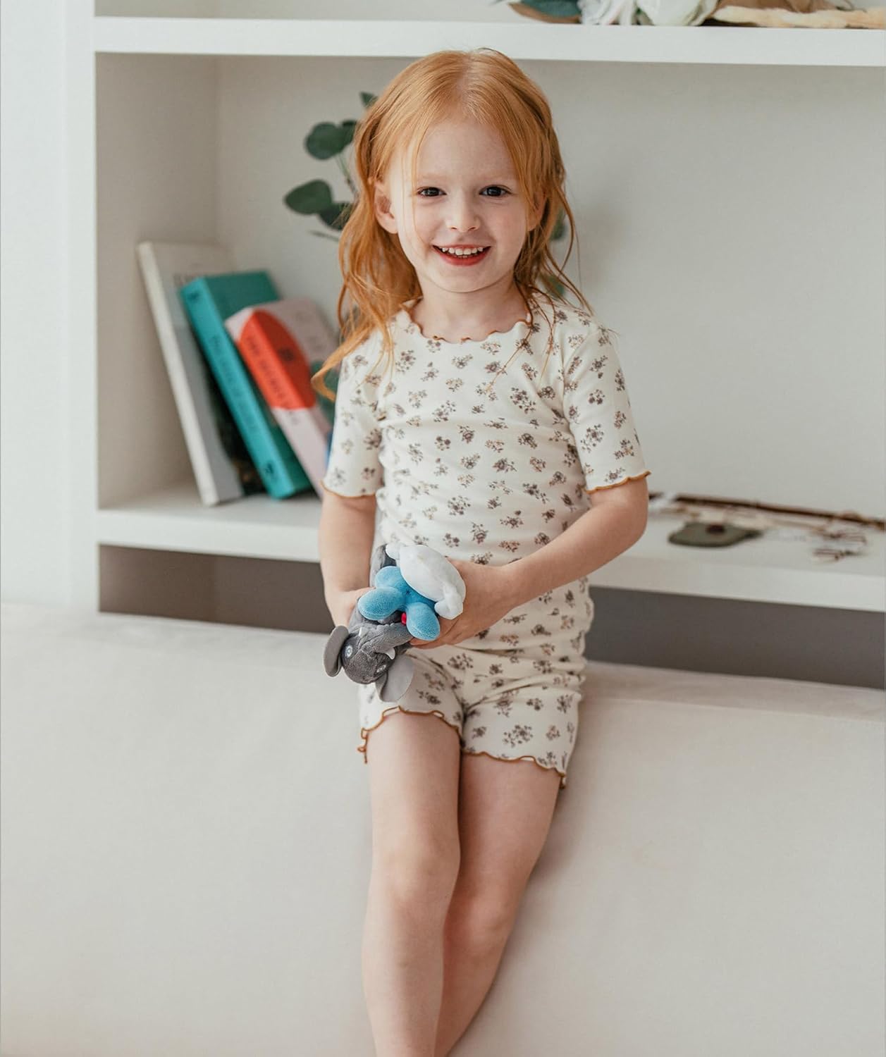 AVAUMA Baby Boy Girl Pajama Set 6M-7T Kids Cute Toddler Snug fit Flower Pattern Design Pjs Cotton Sleepwear Ruffled Shirring