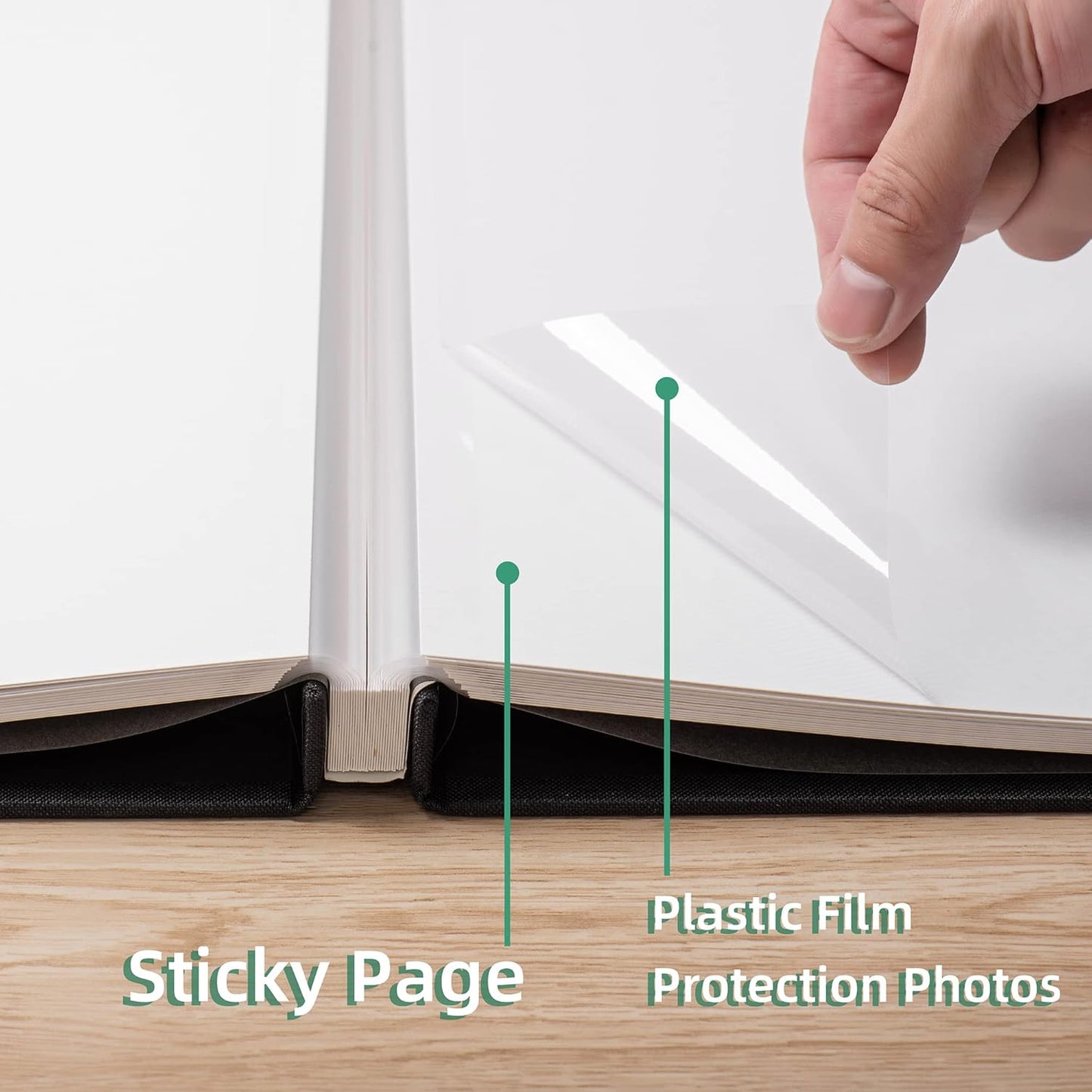 Large Photo Album Self Adhesive Scrapbook Album for 4×6 8×10 Pictures DIY Magnetic Linen Cover Album 40 Pages for Family Wedding Gifts with Metal Pen and Plastic Board