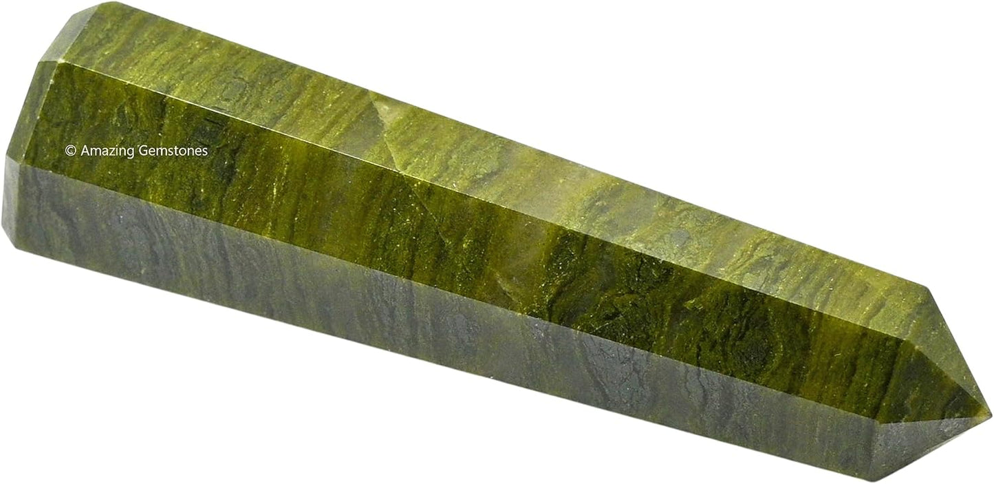 Amazing Gemstone Vesuvianite Crystal Towers - Natural Healing Crystal Point Obelisk for Reiki Healing and Crystal Grid (2" to 3" Inch)