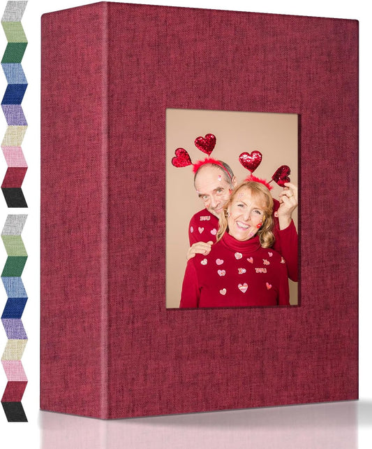 popotop Photo Album 4x6-200 Photos Photo Books with 200 Horizontal Pockets,Linen Cover Albums for Family Wedding Anniversary Baby Vacation Pictures