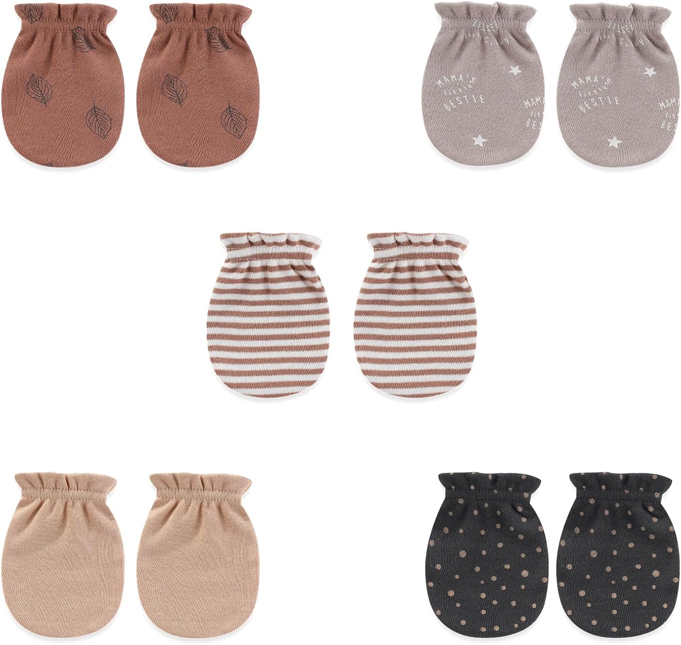 5 Pairs Baby Not Scratch Mittens 0-6 Months New Born Boy Girl Gloves Cute Infant Accessories