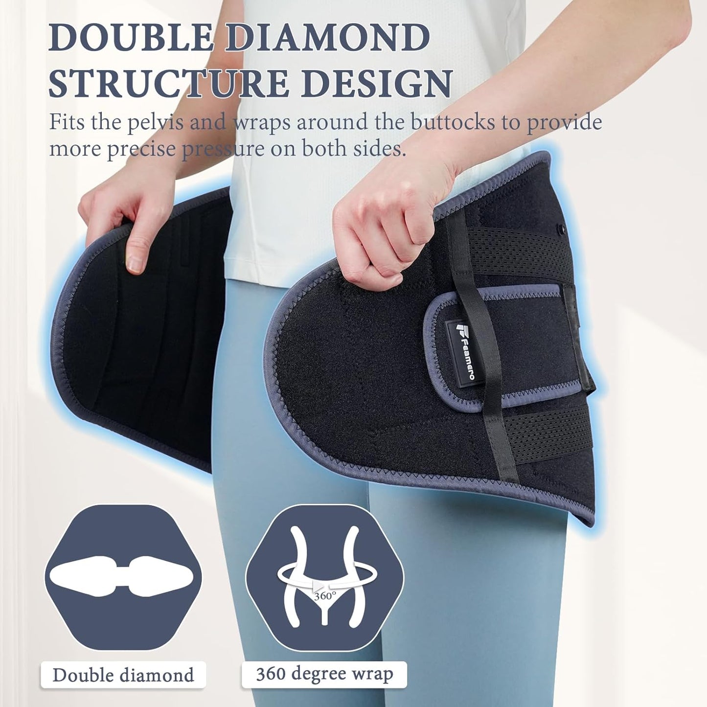 Inflatable Pelvic Support Belt for Women and Men, Adjustable Pressure SI Joint Brace for Postpartum Recovery, Pelvic Tilt Correction, Hip & Pubic Symphysis Pain Relief (S)