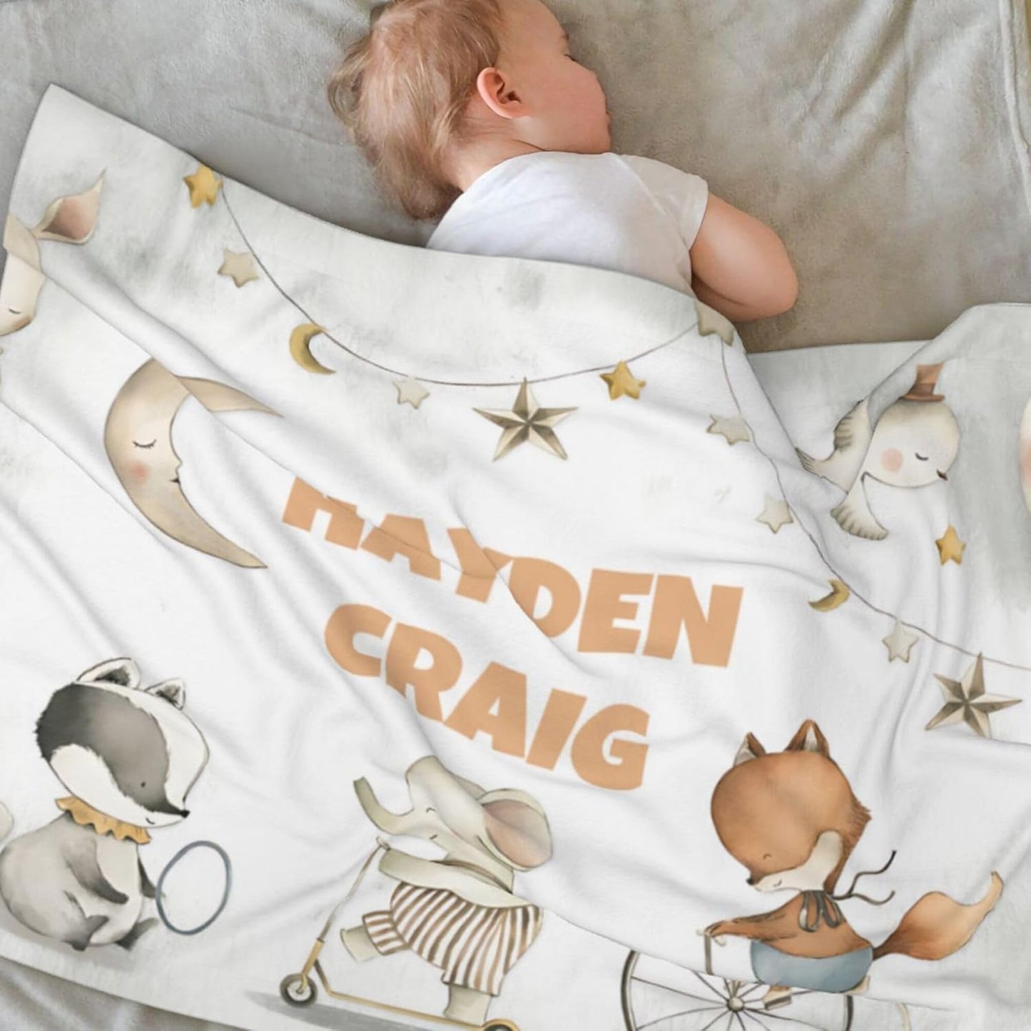 Personalized Baby Blanket, Custom Baby Blanket with Name, Customize Baby Blanket for Baby Girl or Boy, Baby Name Swaddle Blanket for Toddlers Kids Newborn, Best Gift for Baby