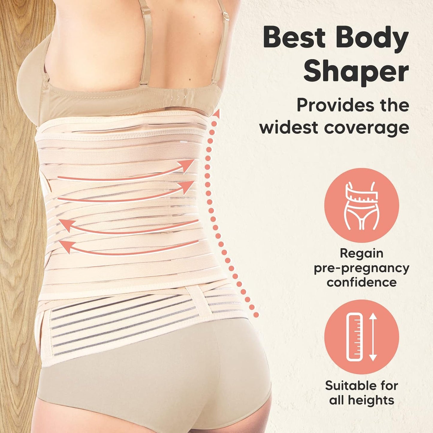 3 in 1 Postpartum Belly Support Recovery Wrap – Postpartum Belly Band, After Birth Brace, Slimming Girdles, Body Shaper Waist Shapewear, Post Surgery Pregnancy Belly Support Band (Classic Ivory, XL)