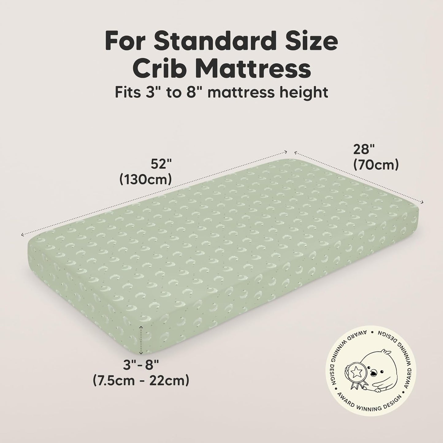 KeaBabies 2-Pack Organic Crib Sheets for Boys, Girls - 52x28 Fitted Crib Mattress Sheet Neutral, Breathable Jersey Cotton Cover for Baby Bed, Toddler Mattress, Soft & Cute Prints (Lunaris)