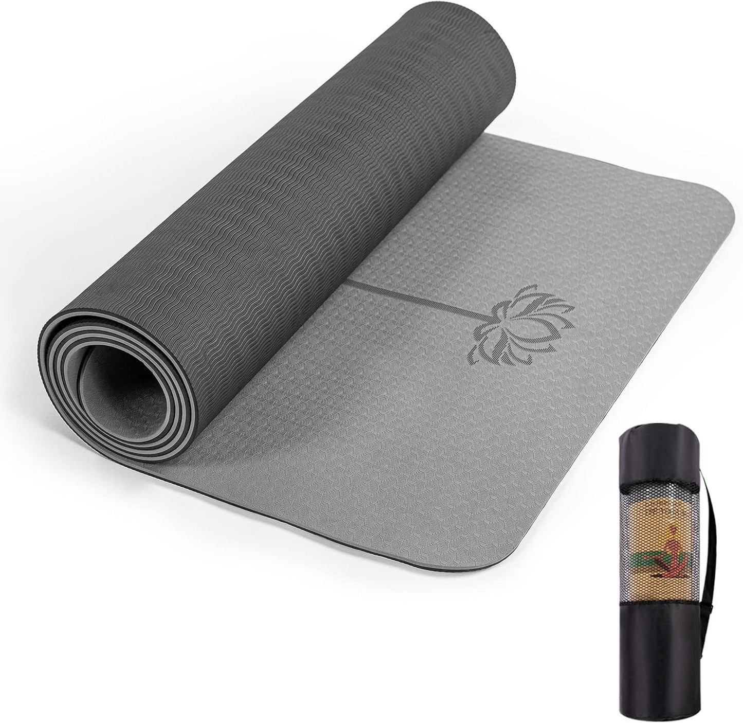 UMINEUX Yoga Mat Extra Thick 1/3'' & 2/5" Non Slip Yoga Mats for Women Eco Friendly TPE Fitness Exercise Mat with Carrying Sling & Storage Bag