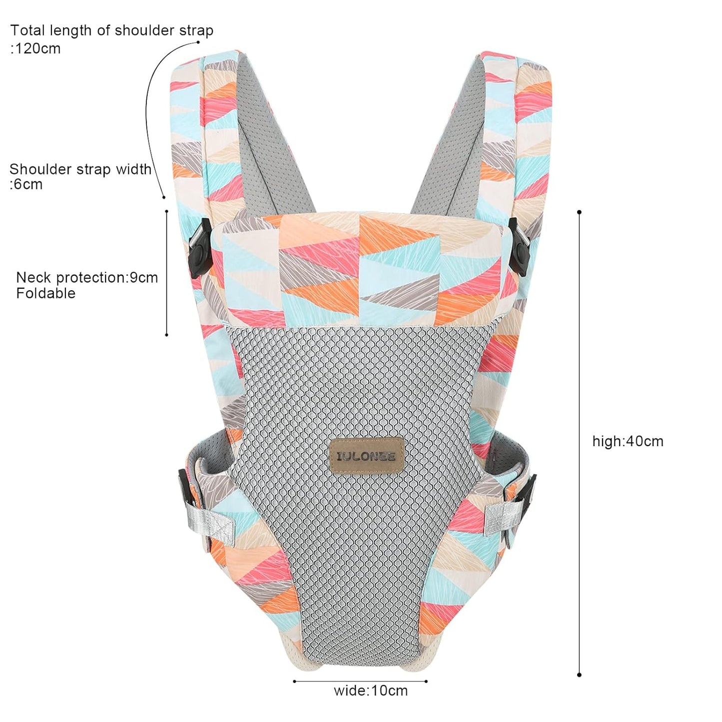 IULONEE Baby Carrier, Embrace Cozy 4-in-1 Infant Carrier Ergonomic Adjustable Holder Portable Convertible Front and Back Backpack Carry for Infants Toddlers Babies Girl and Boy 7-45 Pounds (Colorful)
