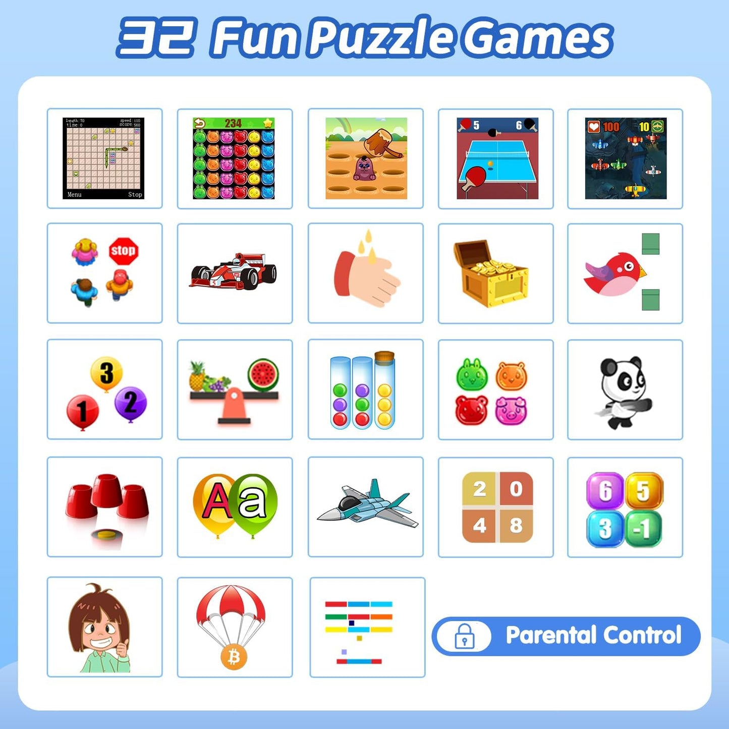 Kids Waterproof Smart Watch with 32 Games HD Touchscreen Dual Camera Music Player Pedometer Flashlight Habit Tracking Storybook, Birthday Gifts for 5-12 Year Olds Boy Include Lanyard Screen Protectors