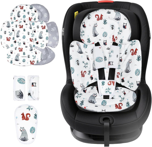 KAKIBLIN Infant Car Seat Insert, Breathable Reversible Car Seat Head Support for Infant, Newborn Car Seat Insert for Girls Boys, Fits for Stroller, Baby Swing, Bassinets, Pushchair (Gray)