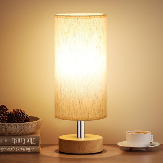 Small Table Lamp for Bedroom - Bedside & Desk Lamp, Minimalist Nightstand Light for Kids, Living & Office Room