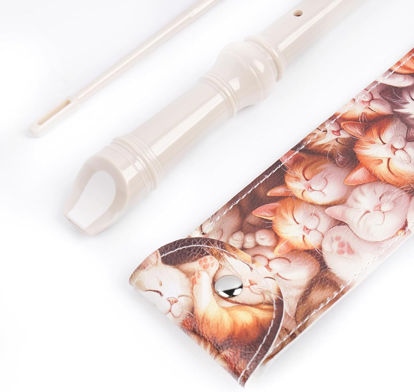 Recorder Instrument for Beginner Kids Adults,8-Hole Soprano Descant Recorder Music Flute with with Cleaning Rod & Leather Case For School Student Home Entertainment(2-Dense Cat)