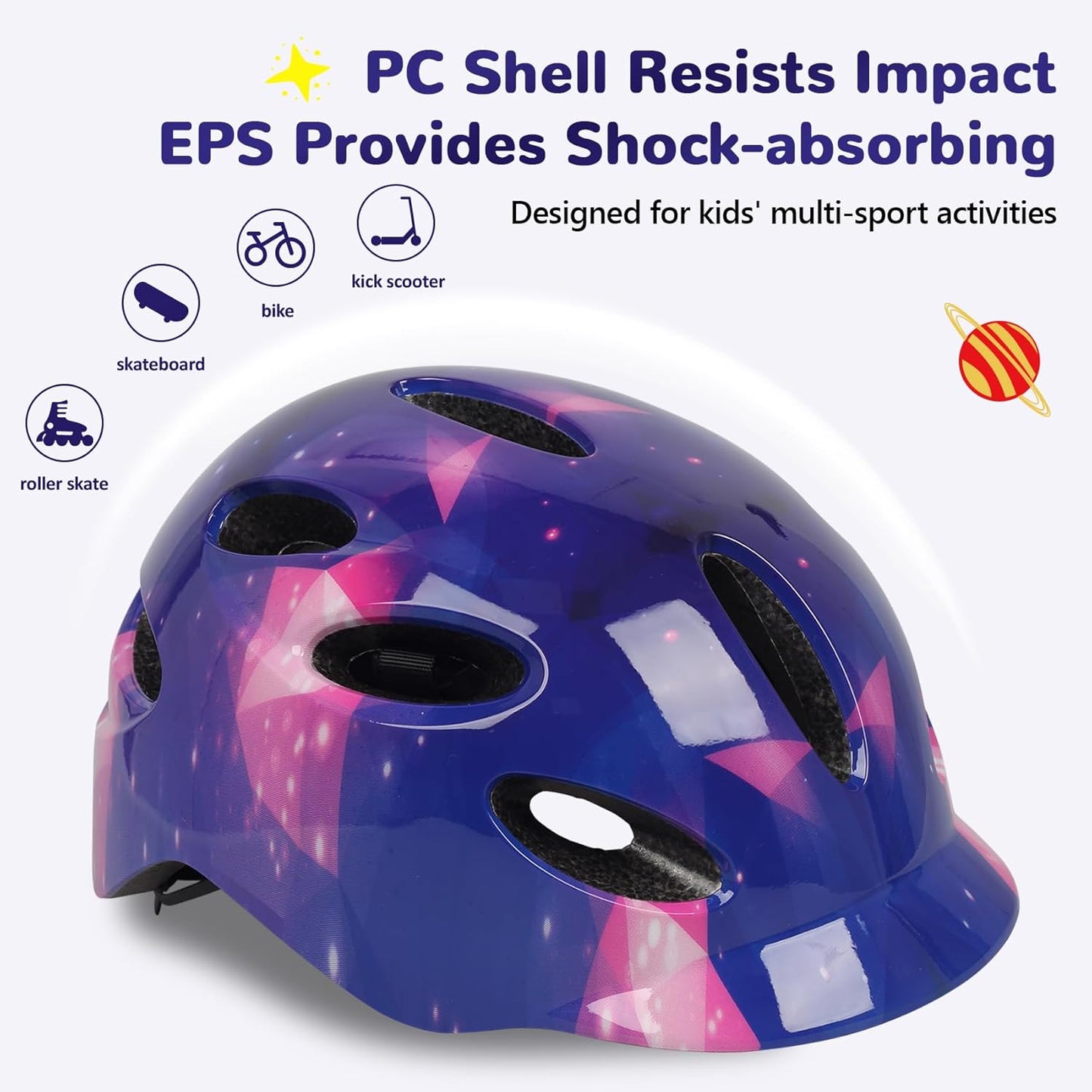 Kids/Youth Bike Helmet for Boys Girls and Teens, Adjustable and Multi-Sport for Bicycle, Kick Scooter, Skateboard, Roller/Inline Skate