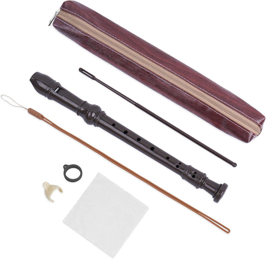 LIZIMANDU Recorder Instrument for BeginnerAdults,8-Hole Soprano Descant Recorder Music Flute with Cleaning Rod & Case Bag For Home Entertainment(6-Wood Light Brown)