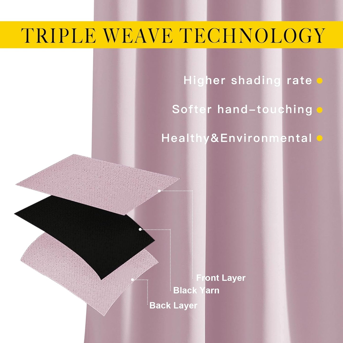 NICETOWN Room Darkening Draperies Curtain Panels - Window Treatment Thermal Insulated Solid Grommet Room Darkening Curtains/Panels/Drapes for Bedroom (Baby Pink, Set of 2, 80 by 95 Inch)