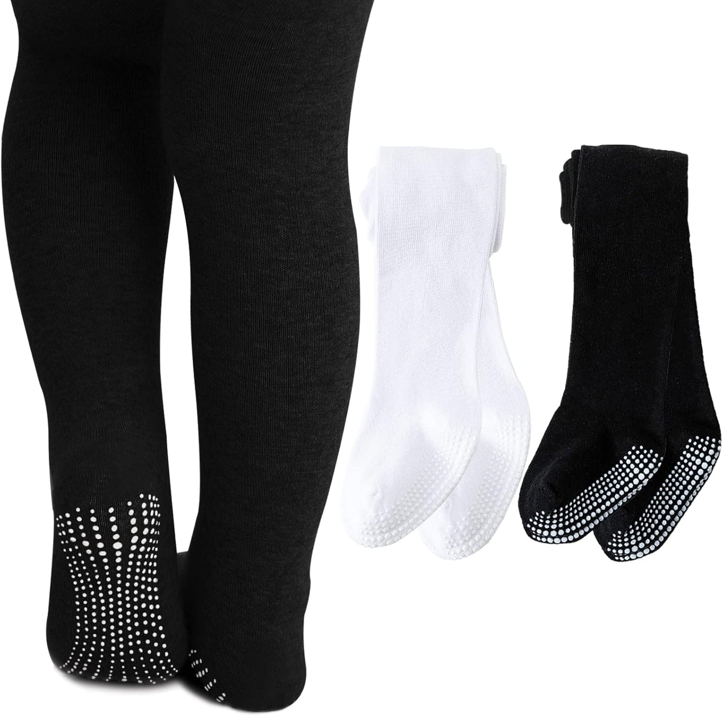 Mini angel Baby Tights Non Slip Baby Girl Tights Plain/Shoe-Look Leggings Seamless Pantyhose Warm Cotton Leggings Non-Skid