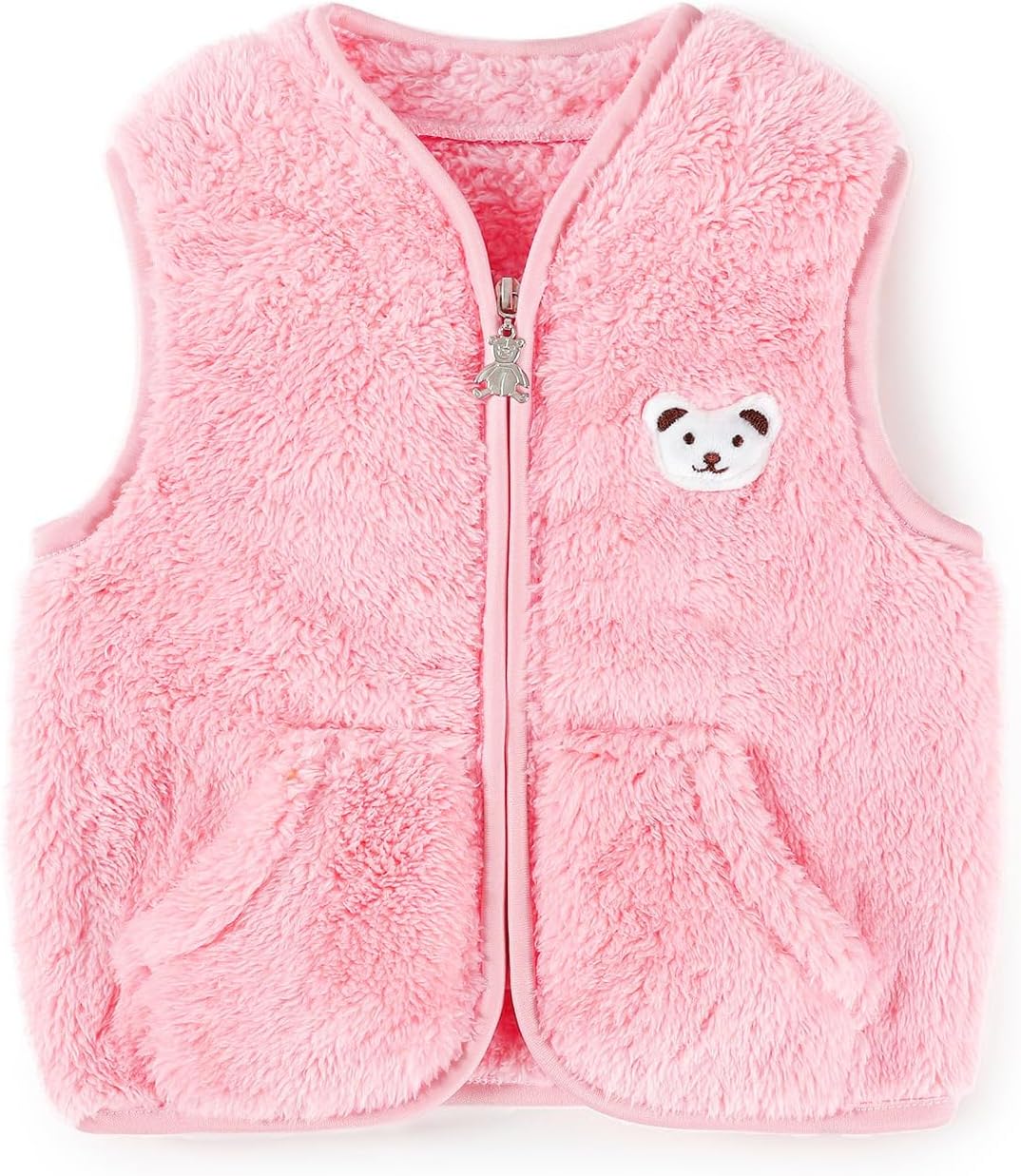 Baby Boys Girls Fleece Vest Zip Up Cute Bear Jackets Fuzzy Fall Winter Warm Clothes Newborn Outwear for Toddler Infant