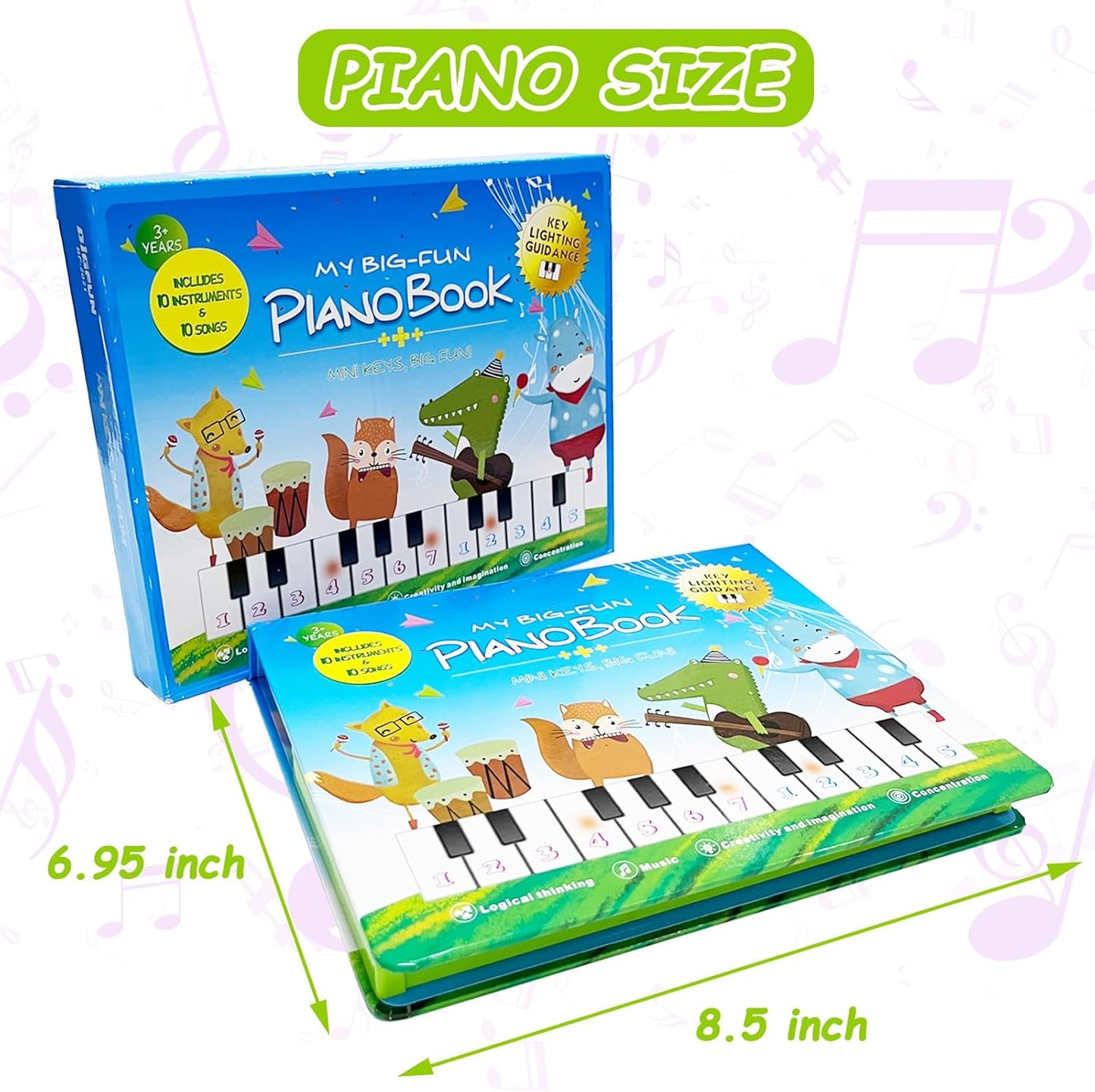 Kids Piano Book Toys - 20 Keys Kids Keyboard Piano Educational Music Toys, Children Gifts & Toddler Toys for 3 4 5 Year Old Boys and Girls