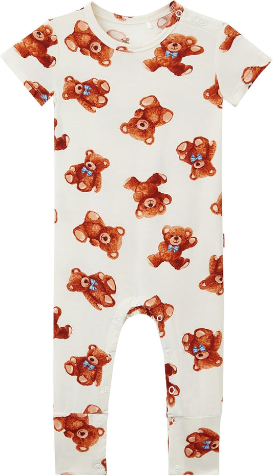 Bamboo Viscose Baby Boy Romper Short Sleeve Long Leg Jumpsuit Summer Outfit