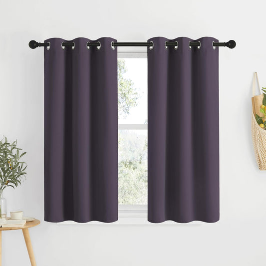 NICETOWN Room Darkening Curtain Panels - Window Treatment Thermal Insulated Grommet Light Blocking Curtains Drapes for Bedroom/Home Office (2 Panels, 34 by 50, Greyish Purple)
