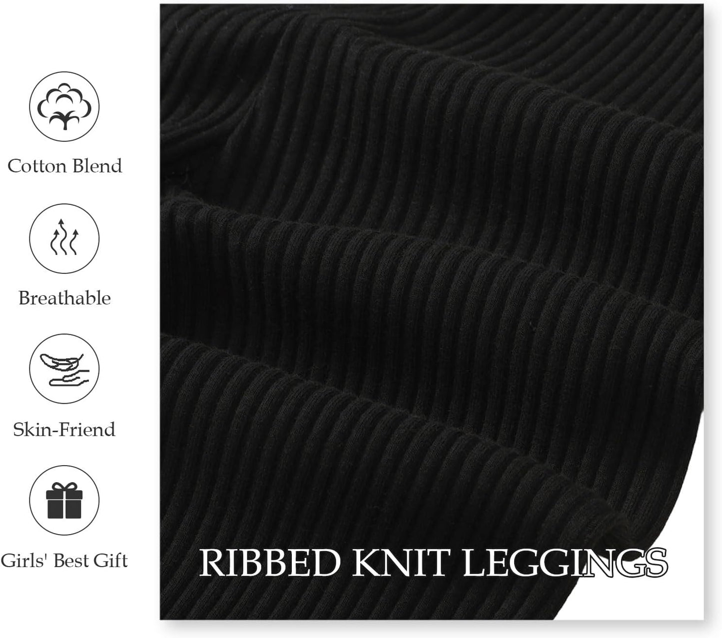 SOBOWO Baby Girl Leggings Pants Toddler Girls Solid Ribbed Pants 3 Pack Ruffle Bottoms Trouser Fall Winter Clothes 9M-3T