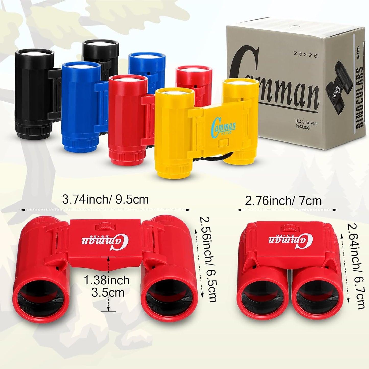 Libima 24 Pcs Toy Binoculars for Kids with Neck String, 3.74x2.56'' Novelty Binoculars Bulk for Age 3-12 Years Bird Watching, Camping Party Favor for Safari, Jungle, Explorer, Themed Birthday Party