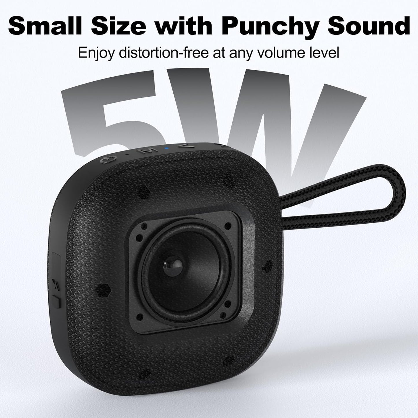 Bobtot Portable Bluetooth Speakers Wireless, IPX7 Waterproof Mini Speaker with 16 Hours Playtime, Loud Stereo Sound, TWS, Built-in Microphone, Small Size for Travel Sport, Black