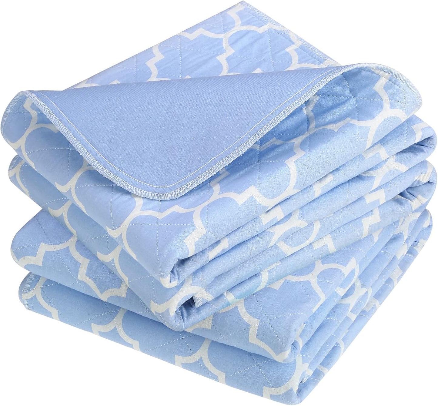 OUTCREATOR® Washable Bed Pads 34" x 56" (Pack of 2), Incontinence Mattress Protector, Anti-Slip Waterproof Underpads for Adults Kids Elderly Pets, Absorbency & Reusable Bedwetting Pads (Blue)