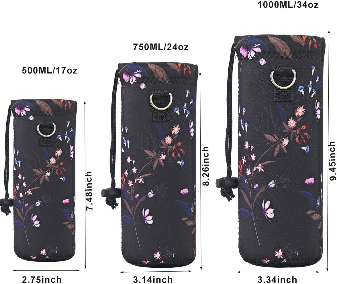 AUPET Water Bottle Bag Carrier,24oz/32oz Insulated Neoprene bottle Sling Holder Case Pouch Cover for 1000ML/750ML Bottles with Shoulder Strap for walking